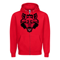 Red DEVIL - RED WOLVES FOOTBALL SOCCER STATE MEN Zipper Hoodie - linhVisuals