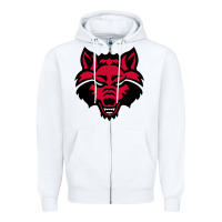 White DEVIL - RED WOLVES FOOTBALL SOCCER STATE MEN Zipper Hoodie - linhVisuals