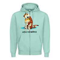 Seafoam newcalvin and hobbes [tyellow] Zipper Hoodie - linhVisuals