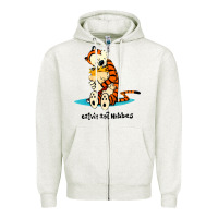 Oatmeal Heather newcalvin and hobbes [tyellow] Zipper Hoodie - linhVisuals