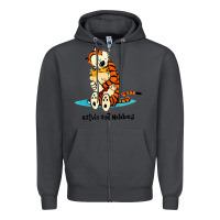 Smoke newcalvin and hobbes [tyellow] Zipper Hoodie - linhVisuals