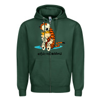 Sports Green newcalvin and hobbes [tyellow] Zipper Hoodie - linhVisuals