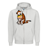 Dove Grey newcalvin and hobbes 04 Zipper Hoodie - linhVisuals