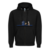 Black newcalvin and hobbes night star tardis Zipper Hoodie - linhVisuals