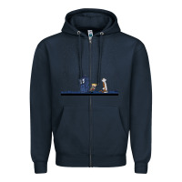 Navy newcalvin and hobbes night star tardis Zipper Hoodie - linhVisuals