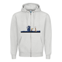 Dove Grey newcalvin and hobbes night star tardis Zipper Hoodie - linhVisuals
