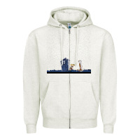 Oatmeal Heather newcalvin and hobbes night star tardis Zipper Hoodie - linhVisuals
