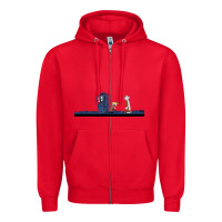 Red newcalvin and hobbes night star tardis Zipper Hoodie - linhVisuals