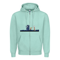 Seafoam newcalvin and hobbes night star tardis Zipper Hoodie - linhVisuals