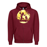 Burgundy newcalvin and hobbes no worries Zipper Hoodie - linhVisuals