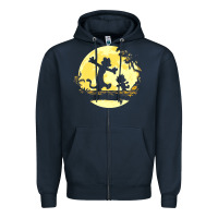 Navy newcalvin and hobbes no worries Zipper Hoodie - linhVisuals