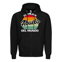 Black el mejor abuelo del mundo grandfather sweatshirt Zipper Hoodie - linhVisuals