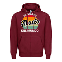 Burgundy el mejor abuelo del mundo grandfather sweatshirt Zipper Hoodie - linhVisuals