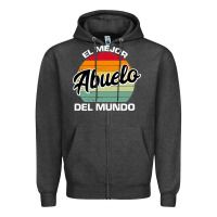 Charcoal Heather el mejor abuelo del mundo grandfather sweatshirt Zipper Hoodie - linhVisuals