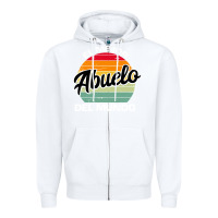 White el mejor abuelo del mundo grandfather sweatshirt Zipper Hoodie - linhVisuals