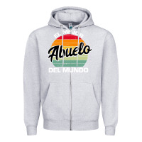 Heather Grey el mejor abuelo del mundo grandfather sweatshirt Zipper Hoodie - linhVisuals