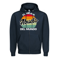 Navy el mejor abuelo del mundo grandfather sweatshirt Zipper Hoodie - linhVisuals