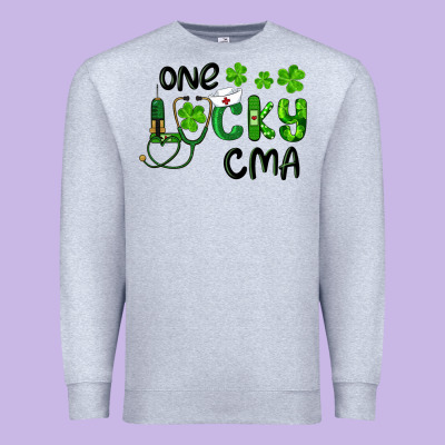One Lucky Certified Medical Assistant Cma Premium Sweatshirt Designed By Ranaportraitstore