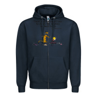 Navy newcalvin and hobbes quote 10 Zipper Hoodie - linhVisuals