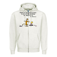 Oatmeal Heather newcalvin and hobbes quote 10 Zipper Hoodie - linhVisuals
