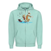 Seafoam newcalvin and hobbes sing 09 Zipper Hoodie - linhVisuals