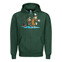 Sports Green newcalvin and hobbes sing 09 Zipper Hoodie - linhVisuals