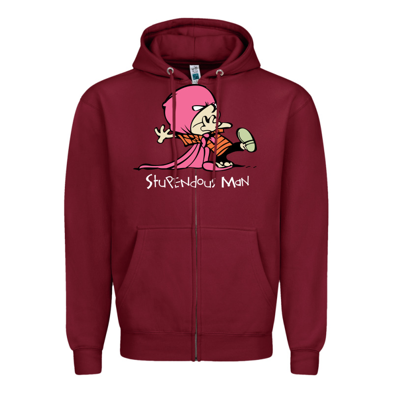 Newcalvin And Hobbes Stupendous Man Zipper Hoodie by linhVisuals | Teevron