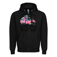Black newcamper queen classy sassy and a bit smart assy Zipper Hoodie - linhVisuals