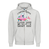 Dove Grey newcamper queen classy sassy and a bit smart assy Zipper Hoodie - linhVisuals