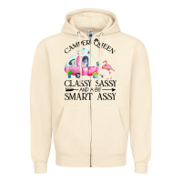Sandshell newcamper queen classy sassy and a bit smart assy Zipper Hoodie - linhVisuals