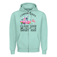 Seafoam newcamper queen classy sassy and a bit smart assy Zipper Hoodie - linhVisuals