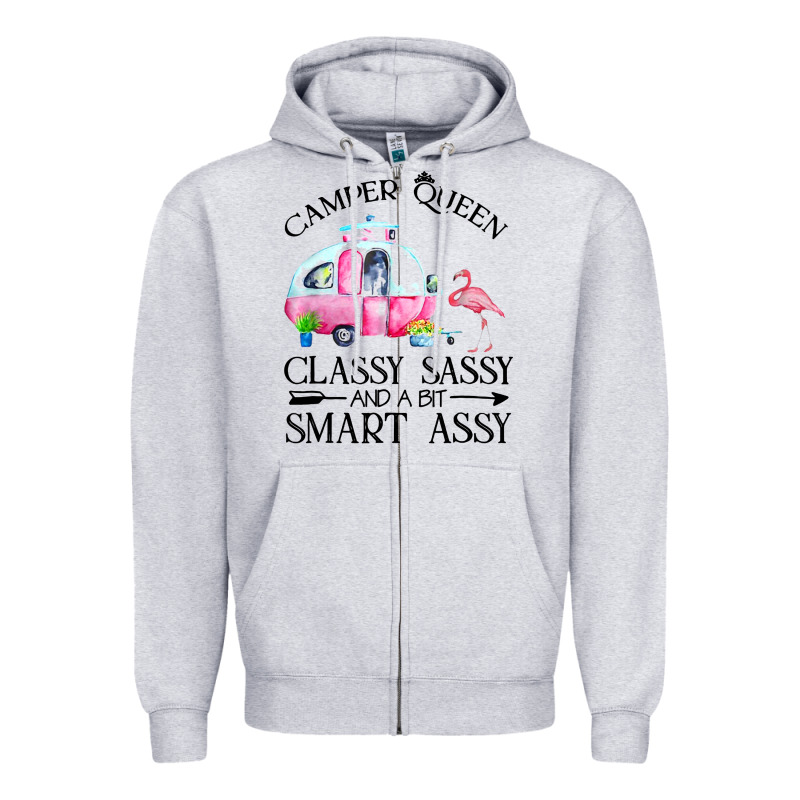 Newcamper Queen Classy Sassy And A Bit Smart Assy Zipper Hoodie by linhVisuals | Teevron