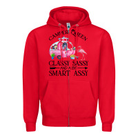 Red newcamper queen classy sassy and a bit smart assy Zipper Hoodie - linhVisuals