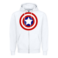 White newcaptain america Zipper Hoodie - linhVisuals