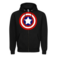 Black newcaptain america Zipper Hoodie - linhVisuals