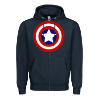 Navy newcaptain america Zipper Hoodie - linhVisuals