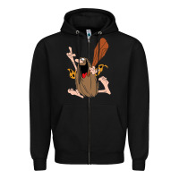 Black newcaptain caveman Zipper Hoodie - linhVisuals