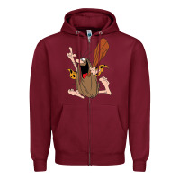 Burgundy newcaptain caveman Zipper Hoodie - linhVisuals