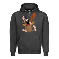 Charcoal Heather newcaptain caveman Zipper Hoodie - linhVisuals