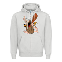 Dove Grey newcaptain caveman Zipper Hoodie - linhVisuals