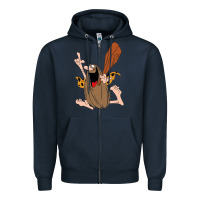 Navy newcaptain caveman Zipper Hoodie - linhVisuals