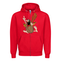Red newcaptain caveman Zipper Hoodie - linhVisuals
