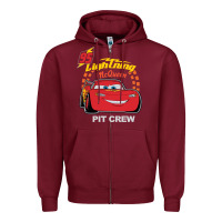 Burgundy newcars lightning mcqueen Zipper Hoodie - linhVisuals
