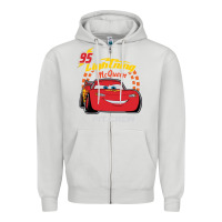 Dove Grey newcars lightning mcqueen Zipper Hoodie - linhVisuals