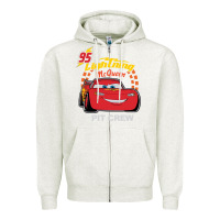Oatmeal Heather newcars lightning mcqueen Zipper Hoodie - linhVisuals