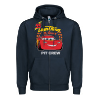 Navy newcars lightning mcqueen Zipper Hoodie - linhVisuals