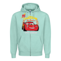 Seafoam newcars lightning mcqueen Zipper Hoodie - linhVisuals