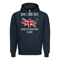 Navy make america great britain again funny uk us Zipper Hoodie - linhVisuals