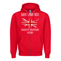 Red make america great britain again funny uk us Zipper Hoodie - linhVisuals