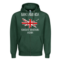 Sports Green make america great britain again funny uk us Zipper Hoodie - linhVisuals